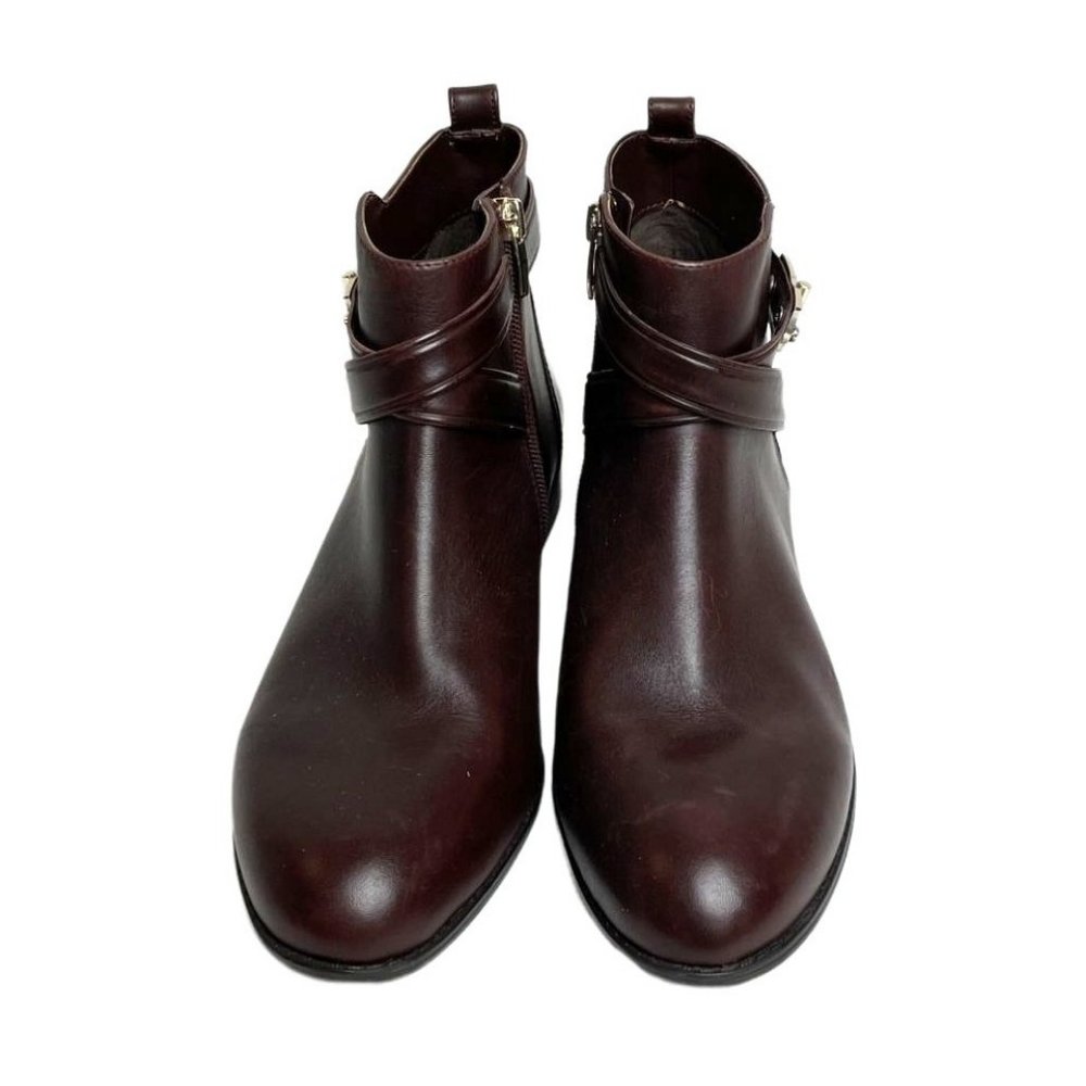 Alex Marie Brown Side Zip Leather Ankle Boots size9